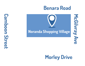 Map shwoing Noranda Pharmacy Location